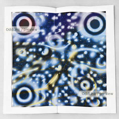 Celestial QR code artwork with planets, starlight and flowing orbital paths